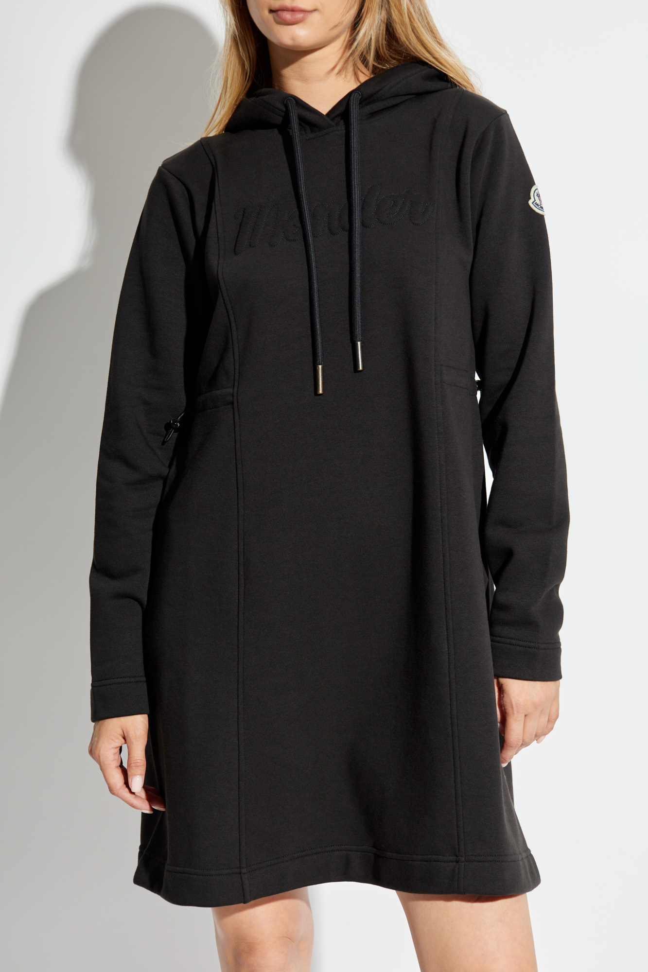 ワンピース MONCLER Black Cotton Sweatshirt Dress Black Sweatshirt dress with logo Moncler - Vitkac Canada
